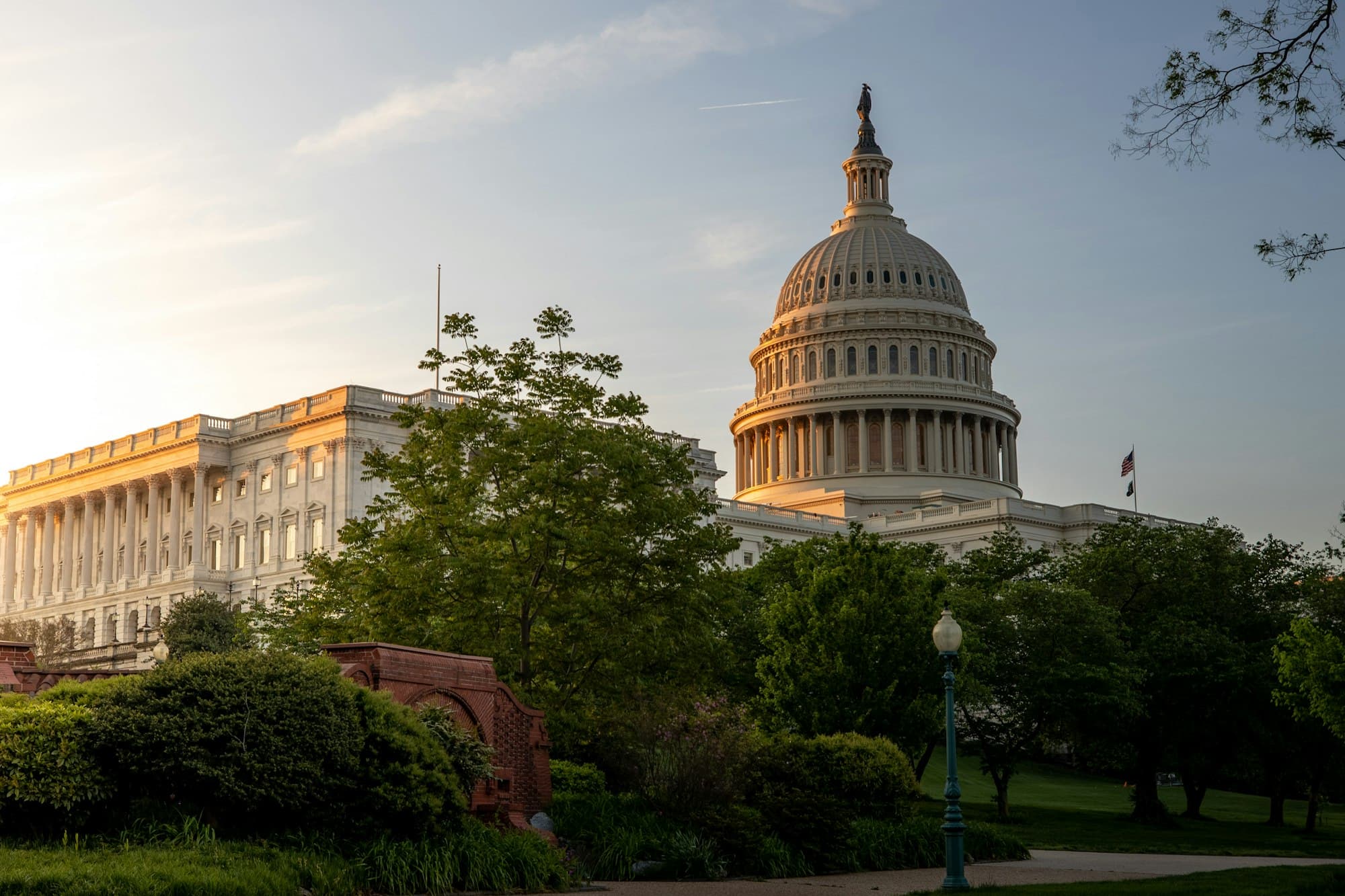 United States Capitol building in Washington, DC at golden hour